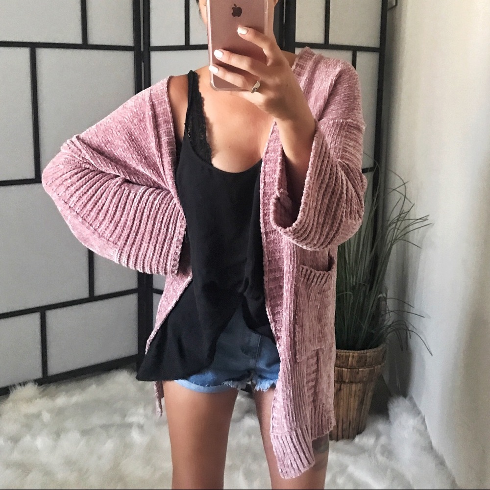 LAST 1️⃣ VAN Chenille Cardigan Sweater W Pockets - Picture 3 of 7